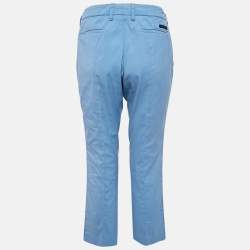 Prada Blue Cotton Blend Trousers M