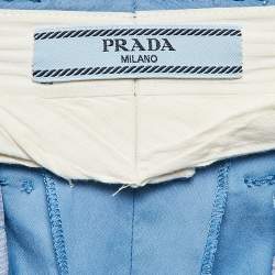 Prada Blue Cotton Blend Trousers M