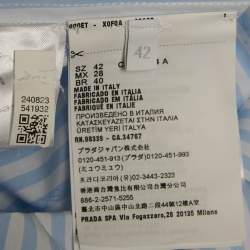 Pre Owned Prada Blue Striped Cotton Oversized Shirt M