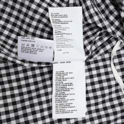 Prada White/Black Gingham Pattern Cotton Off The Shoulder Shirt M