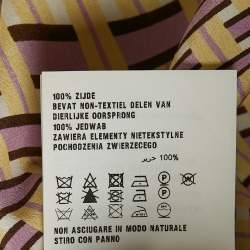 مملوكة مسبقًا Prada Yellow/Lavender Abstarct Print Silk Long Sleeve Shirt M