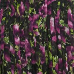 Prada Multicolor Floral Print Silk Pleated Midi Skirt L