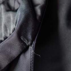 Pre Owned Prada Black Nylon Leather Badge Detail Trousers S