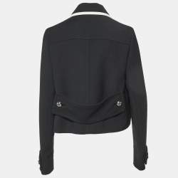 Prada Black Wool Zip-Up Oversized Jacket L