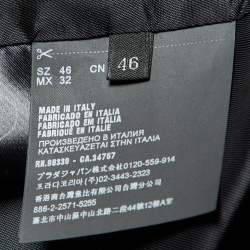 Prada Black Wool Zip-Up Oversized Jacket L