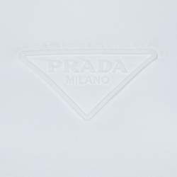 Pre Owned Prada White Logo Embossed Cotton T-Shirt XXS