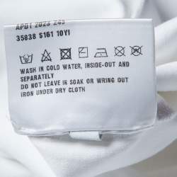 Pre Owned Prada White Logo Embossed Cotton T-Shirt XXS