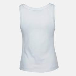 Prada White Cotton Knit Tank Top M
