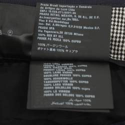 Prada White/Black Checkered Virgin Wool Trouser M