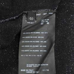 Prada Silver Shimmering Lurex Fabric Cardigan M