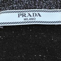 Prada Silver Shimmering Lurex Fabric Cardigan M