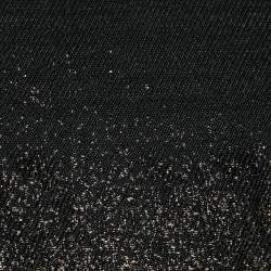 مملوكة مسبقًا Prada Black/Gold Ombre Crinkled Wool Sleeveless Knee Length Dress M