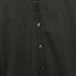 Prada Black Logo Intarsia Wool Knit Long Cardigan S