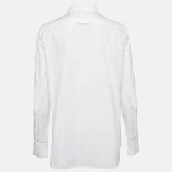 Prada White Poplin Cut-Out Detail Button Front Shirt L