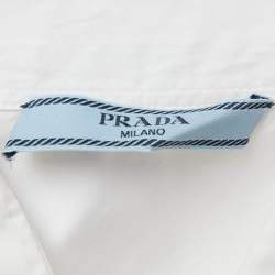 Prada White Poplin Cut-Out Detail Button Front Shirt L