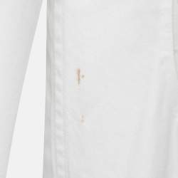 Prada White Poplin Cut-Out Detail Button Front Shirt L