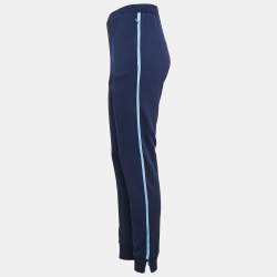 Prada Navy Blue Side Stripe Stretch Knit Jogger S