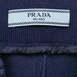 Prada Navy Blue Side Stripe Stretch Knit Jogger S