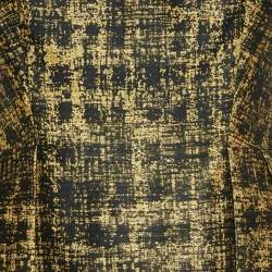 مملوكة مسبقًا Prada Yellow/Black Abstract Jacquard Pleated Short Dress M