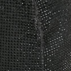 Prada Black Rhinestone Mesh Mini Skirt S