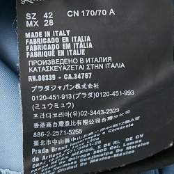 Pre Owned Prada Blue Logo Applique Gabardine Nylon Shorts M