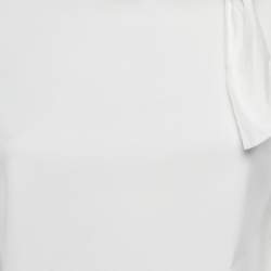 Prada White Poplin Neck-Tie Detail Long Sleeve Blouse S