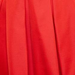 Prada Red Crepe Box Pleats Short Skirt XS