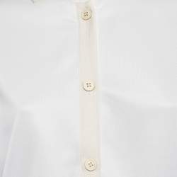 Prada White Jersey Button Front Silk Trimmed Blouse L