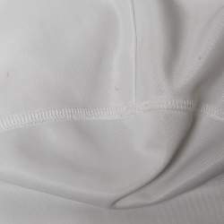 Prada White Jersey Button Front Silk Trimmed Blouse L
