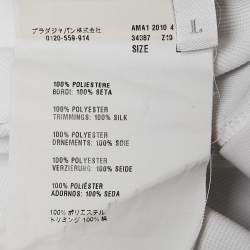 Prada White Jersey Button Front Silk Trimmed Blouse L