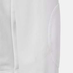 Prada White Jersey Button Front Silk Trimmed Blouse L