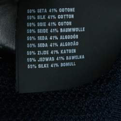 Prada Navy Blue Pinhole Pattern Silk and Cotton Sweater L