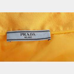 Prada Yellow Silk, Wool Belted Mini Skirt IT Women 36