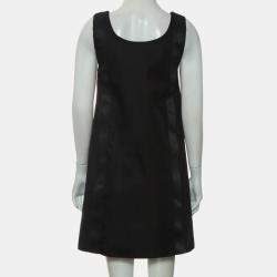 Pre Owned Prada Black Polyamide Re-Nylon Logo-Plaque Mini Dress IT Women 36