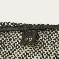 Prada Black/White Wool Flared Mini Skirt S