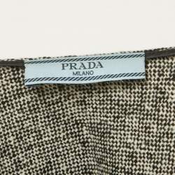 Prada Black/White Wool Flared Mini Skirt S