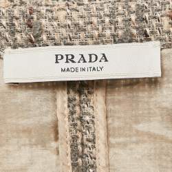 Prada Beige Tweed Skirt Suit S