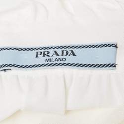 Prada White Silk Pleated Maxi Dress M