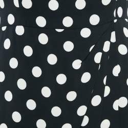 Pre Owned Prada Black Polka Dot Print Crepe Short Dress M