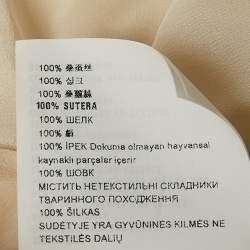 مملوكة مسبقًا Prada Light Grey Plisse Organza Jabot Detail Dress M