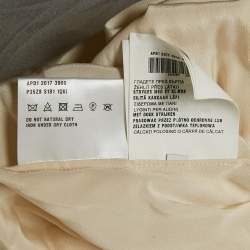 مملوكة مسبقًا Prada Light Grey Plisse Organza Jabot Detail Dress M