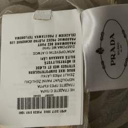 مملوكة مسبقًا Prada Light Grey Plisse Organza Jabot Detail Dress M