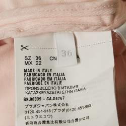 Pre Owned Prada Pink Cotton Jersey Bow Detail A-Line Mini Dress XS