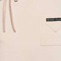 Pre Owned Prada Pink Cotton Jersey Bow Detail A-Line Mini Dress XS