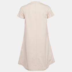 Pre Owned Prada Pink Cotton Jersey Bow Detail A-Line Mini Dress XS