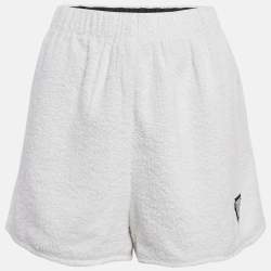 Prada White Cotton Terry Shorts XL