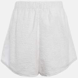 Prada White Cotton Terry Shorts XL