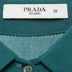 Prada Green Jersey Button Front Shirt S