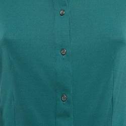 Prada Green Jersey Button Front Shirt S
