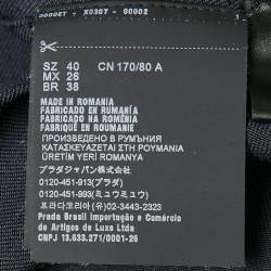 Pre Owned Prada Navy Blue Wool Drill Oversized Shirt S